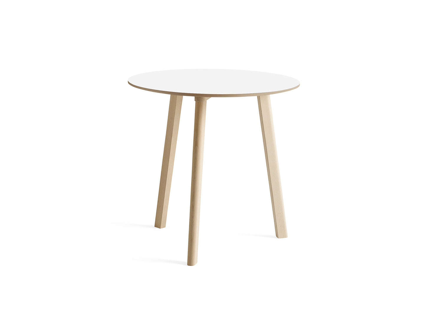 Copenhague Deux Table CPH 220 by HAY - D75 / Untreated Beech Base / Pearl White Laminate