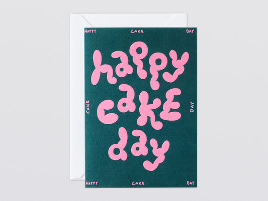 'Happy Cake Day' Embossed Greetings Card by Wrap
