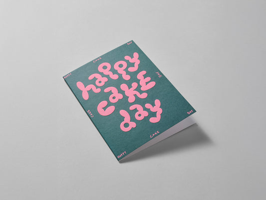 'Happy Cake Day' Embossed Greetings Card by Wrap