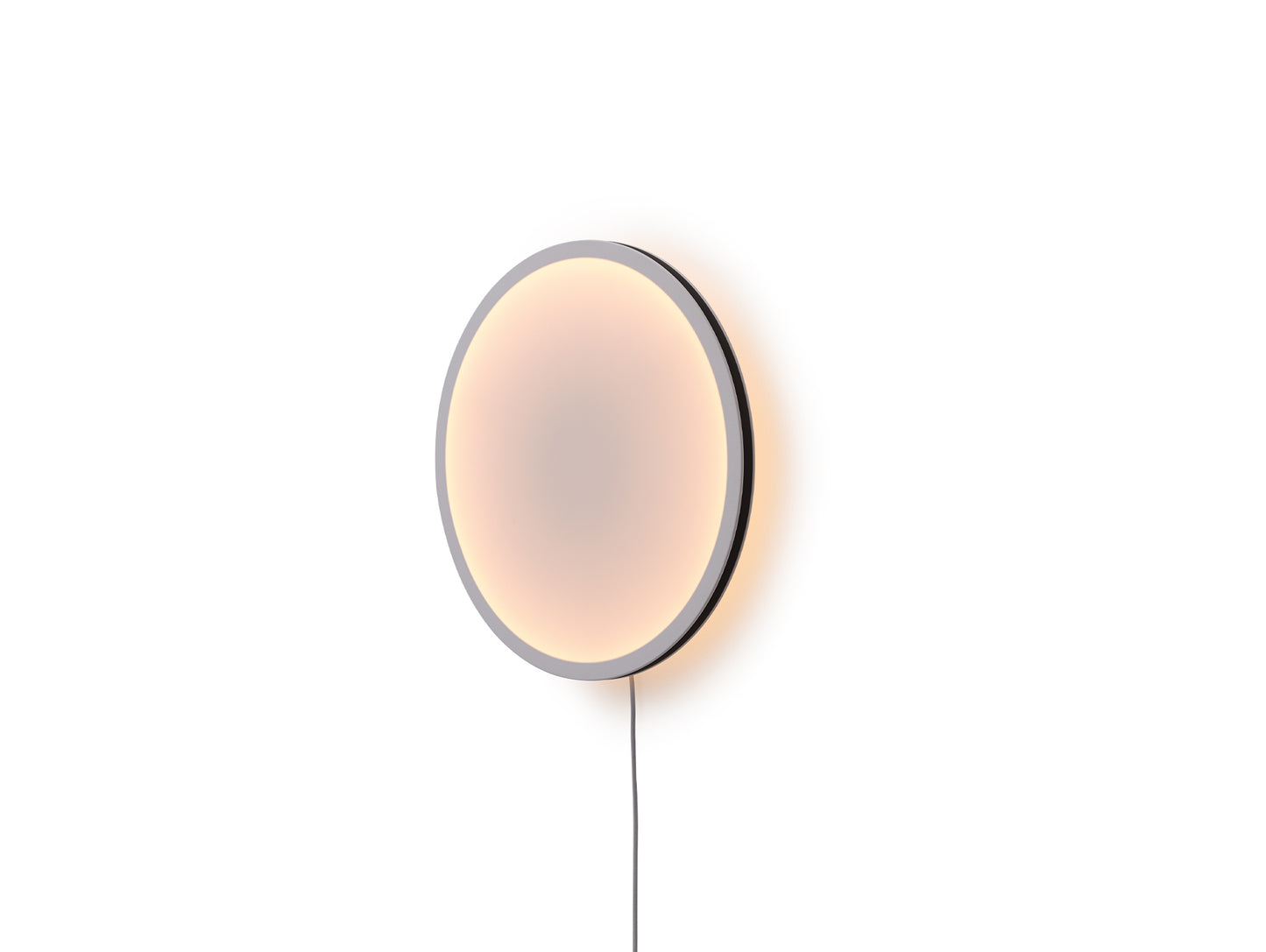 Calm Wall Lamp by Muuto - D50 cm / With an Inline Dimmer and Plug / White Shade / Black Edge