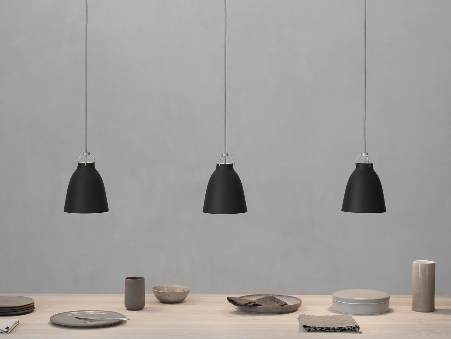 Caravaggio Pendant Light by Fritz Hansen - P1 / Matt Black Aluminium