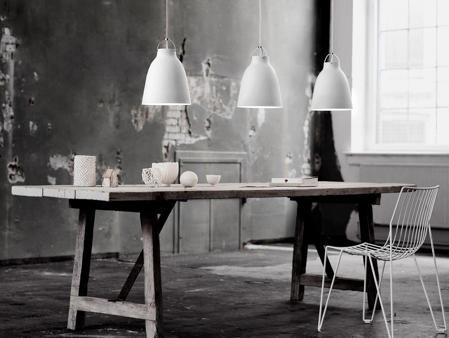 Caravaggio Pendant Light by Fritz Hansen - P2 / Matt White Aluminium