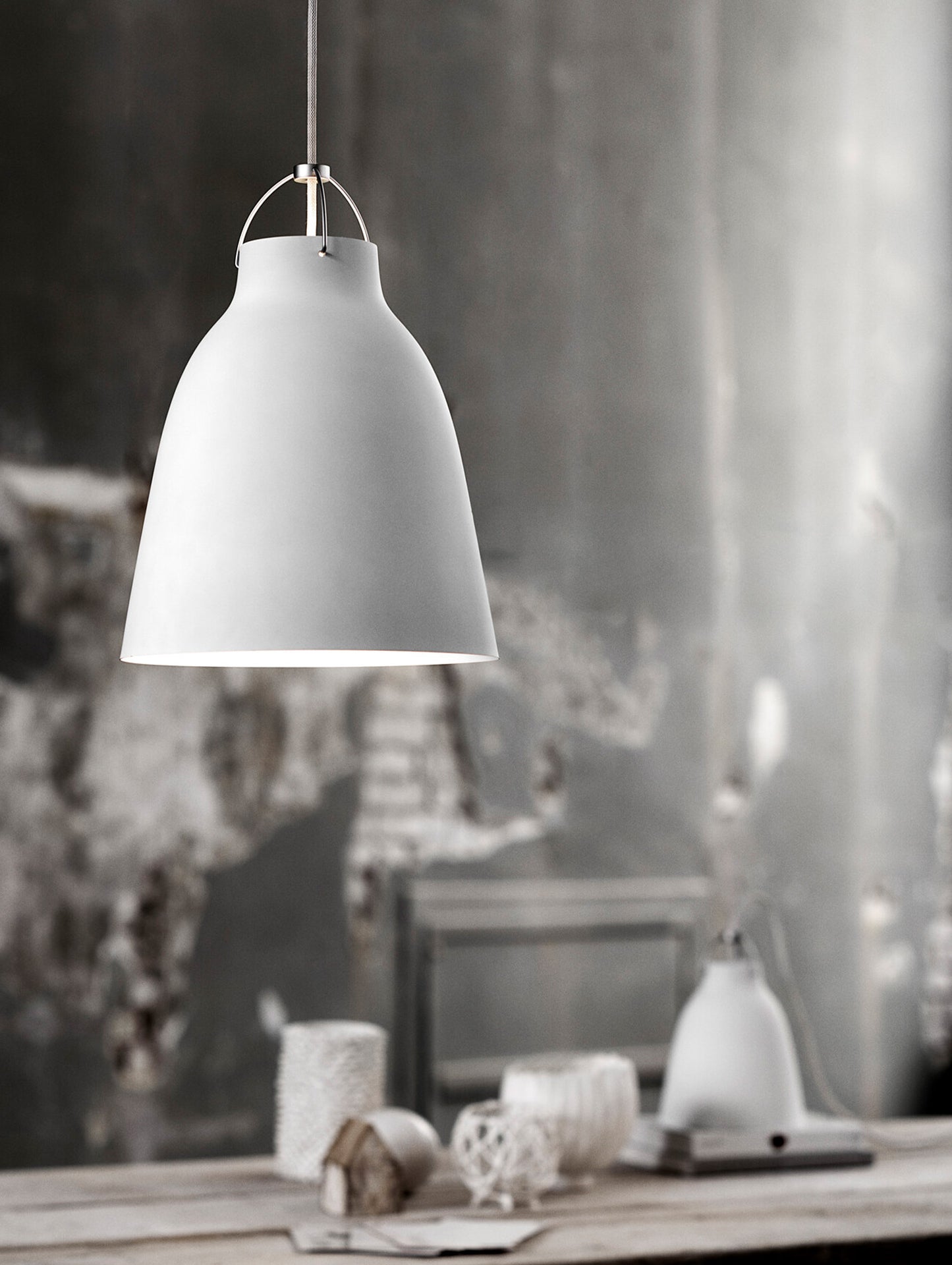 Caravaggio Pendant Light by Fritz Hansen - P2 / Matt White Aluminium