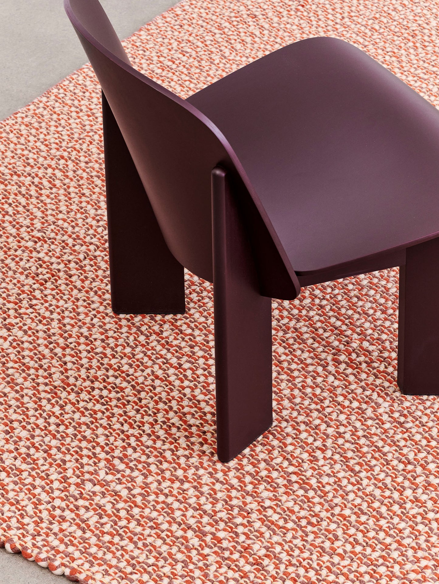 Chisel Lounge Chair by HAY - Dark Bordeaux Lacquered Beech