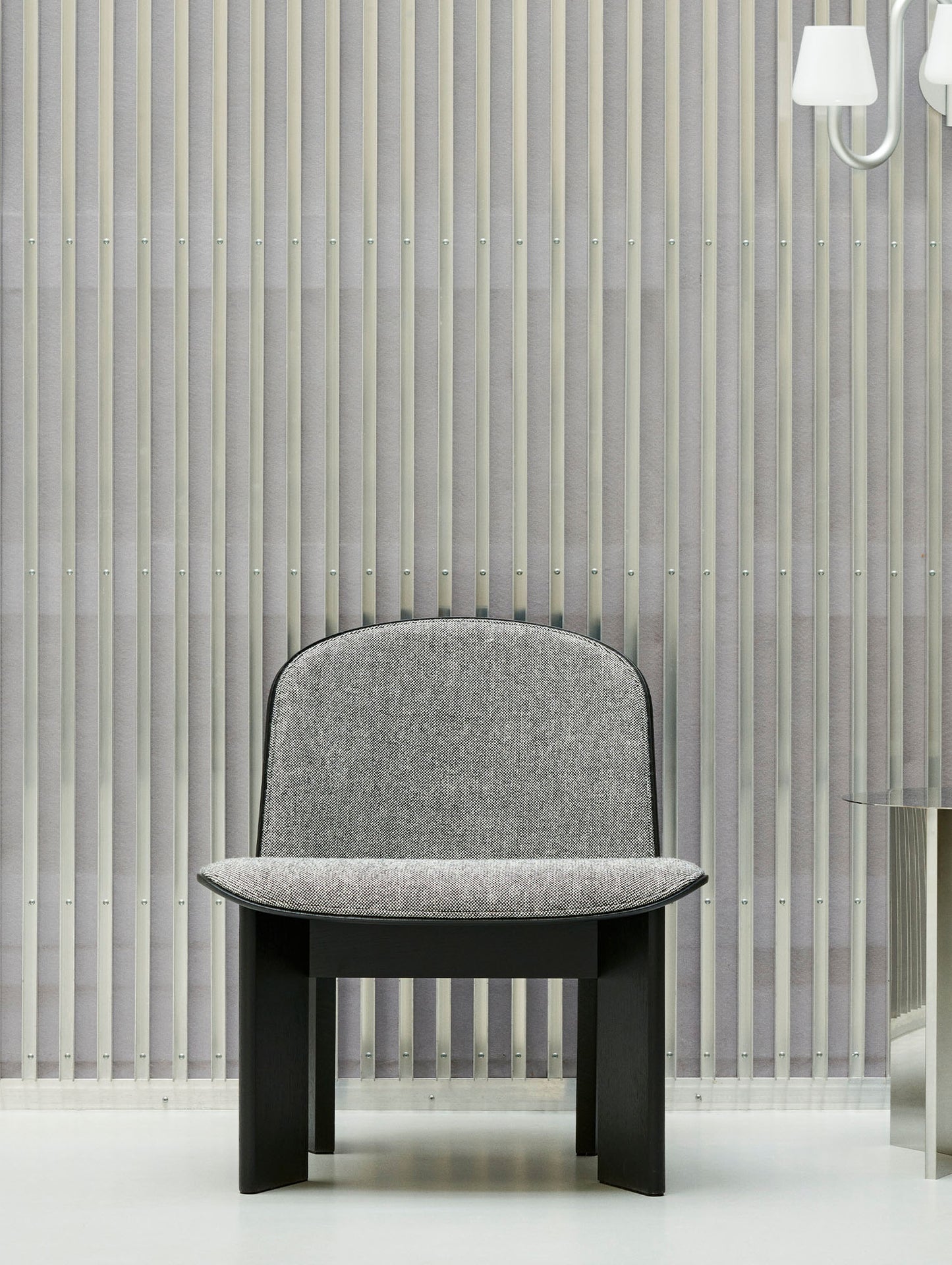 Chisel Lounge Chair (Front Upholstery) by HAY - Black Lacquered Oak / Hallingdal 65 166