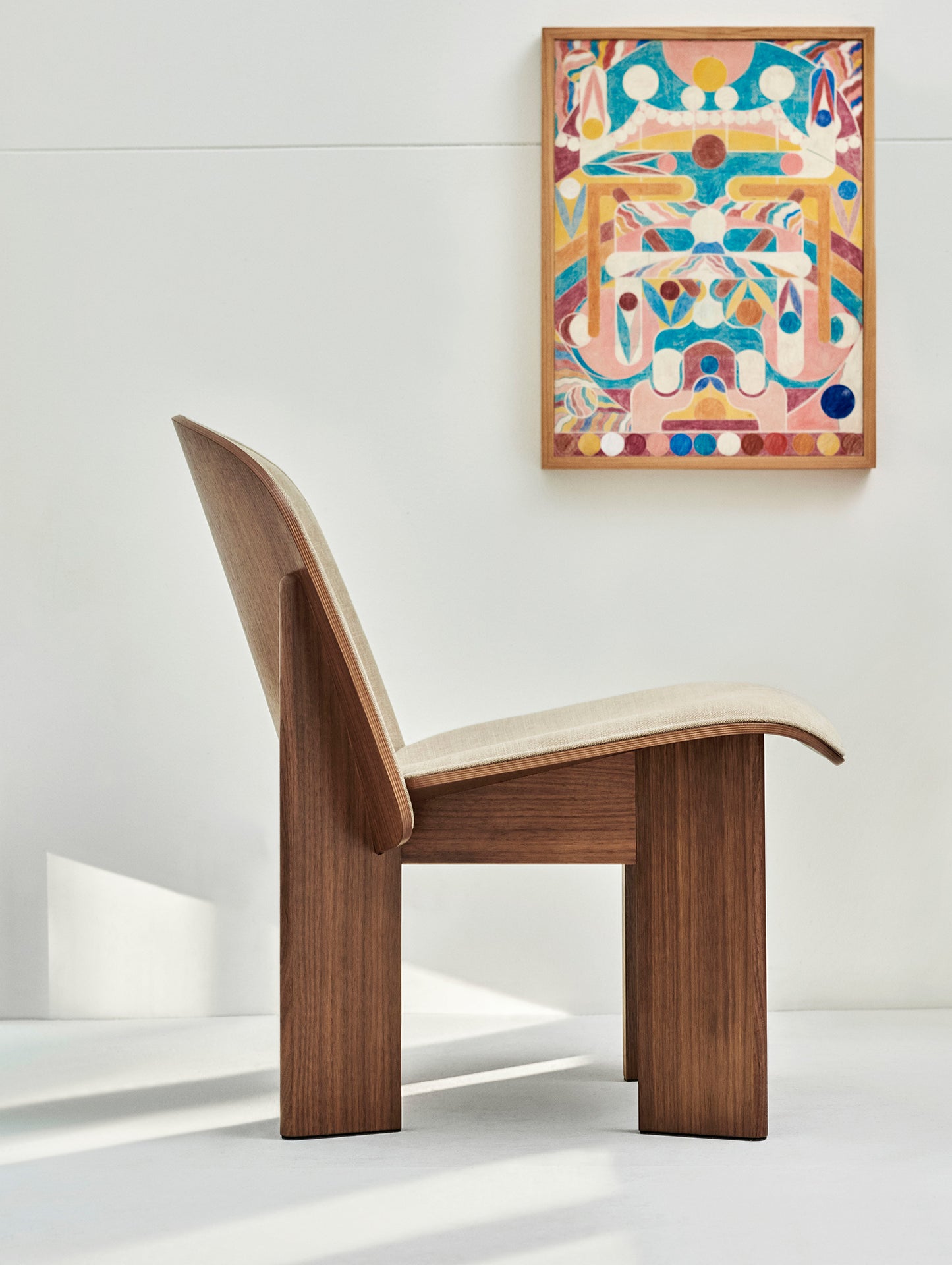 Chisel Lounge Chair (Front Upholstery) by HAY - Lacquered Walnut / Linara Doeskin 216