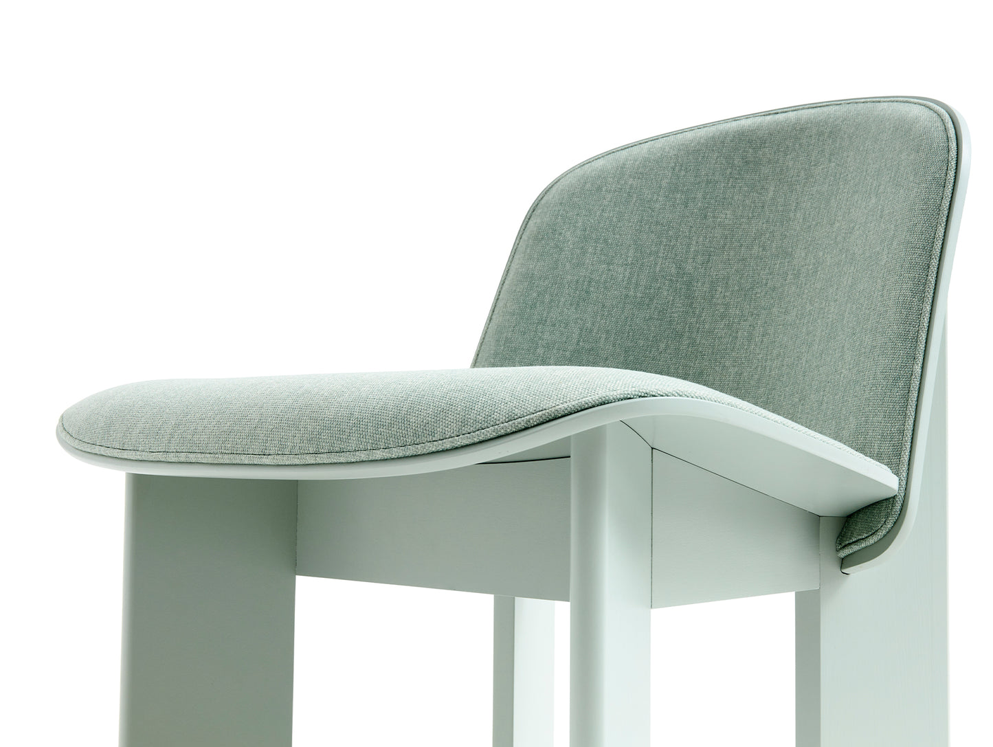 Chisel Lounge Chair (Front Upholstery) by HAY - Eucalyptus Lacquered Beech / Metaphor 023 Sylvan