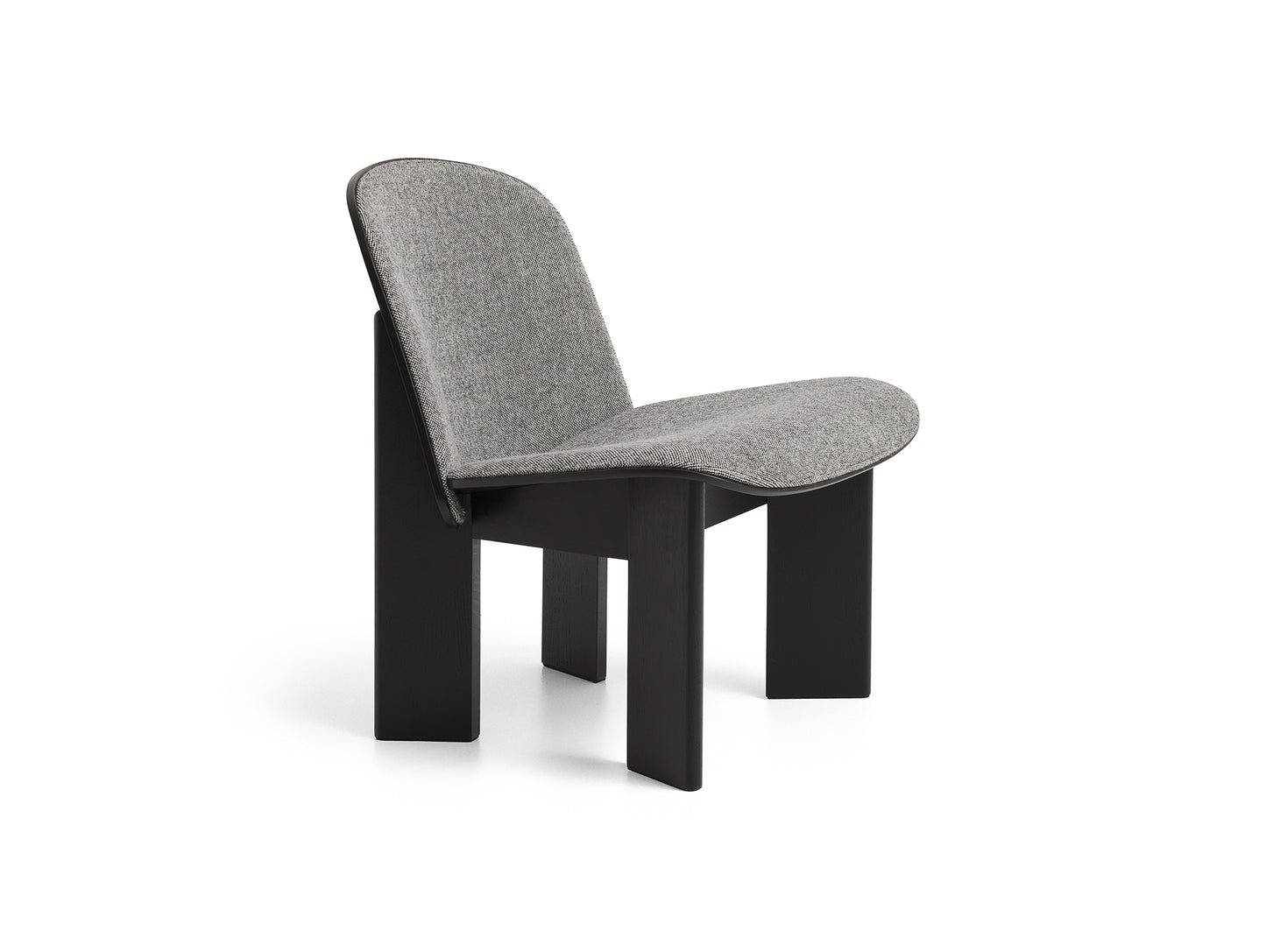 Chisel Lounge Chair (Front Upholstery) by HAY - Black Lacquered Oak / Hallingdal 65 166
