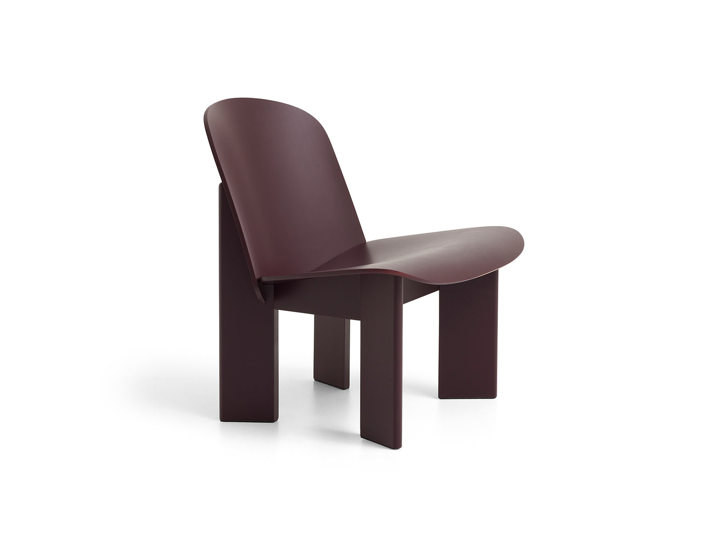 Chisel Lounge Chair by HAY - Dark Bordeaux Lacquered Beech