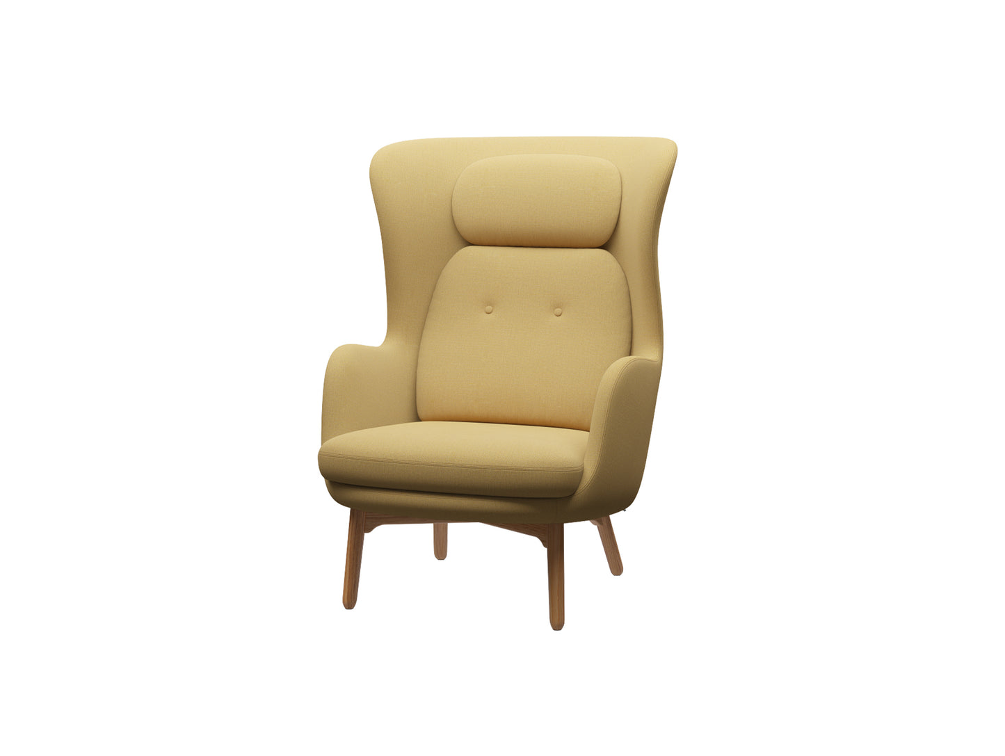 Ro Lounge Chair - Single Upholstery by Fritz Hansen - JH2 / Christianshavn Yellow 1110