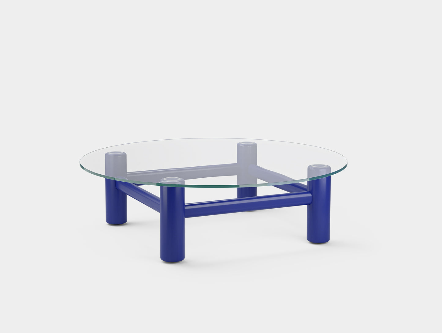 Boundary Table by Massproductions - Round (Diameter: 140 cm) / Ultramarine Blue Varnished Beech