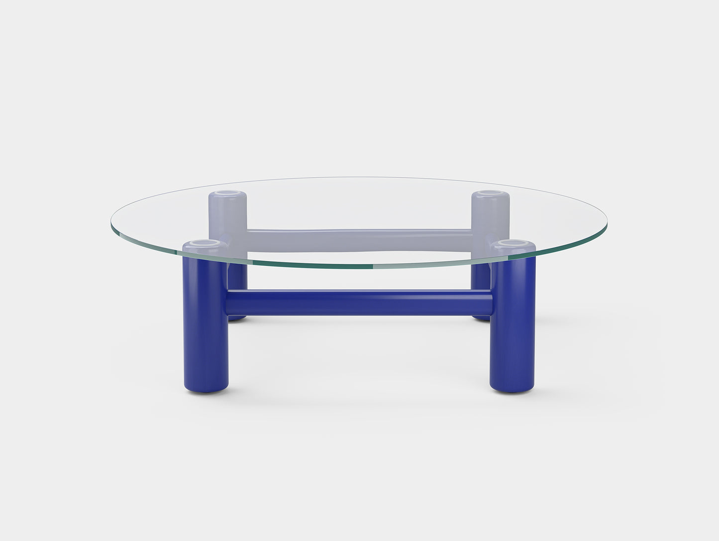 Boundary Table by Massproductions - Round (Diameter: 140 cm) / Ultramarine Blue Varnished Beech