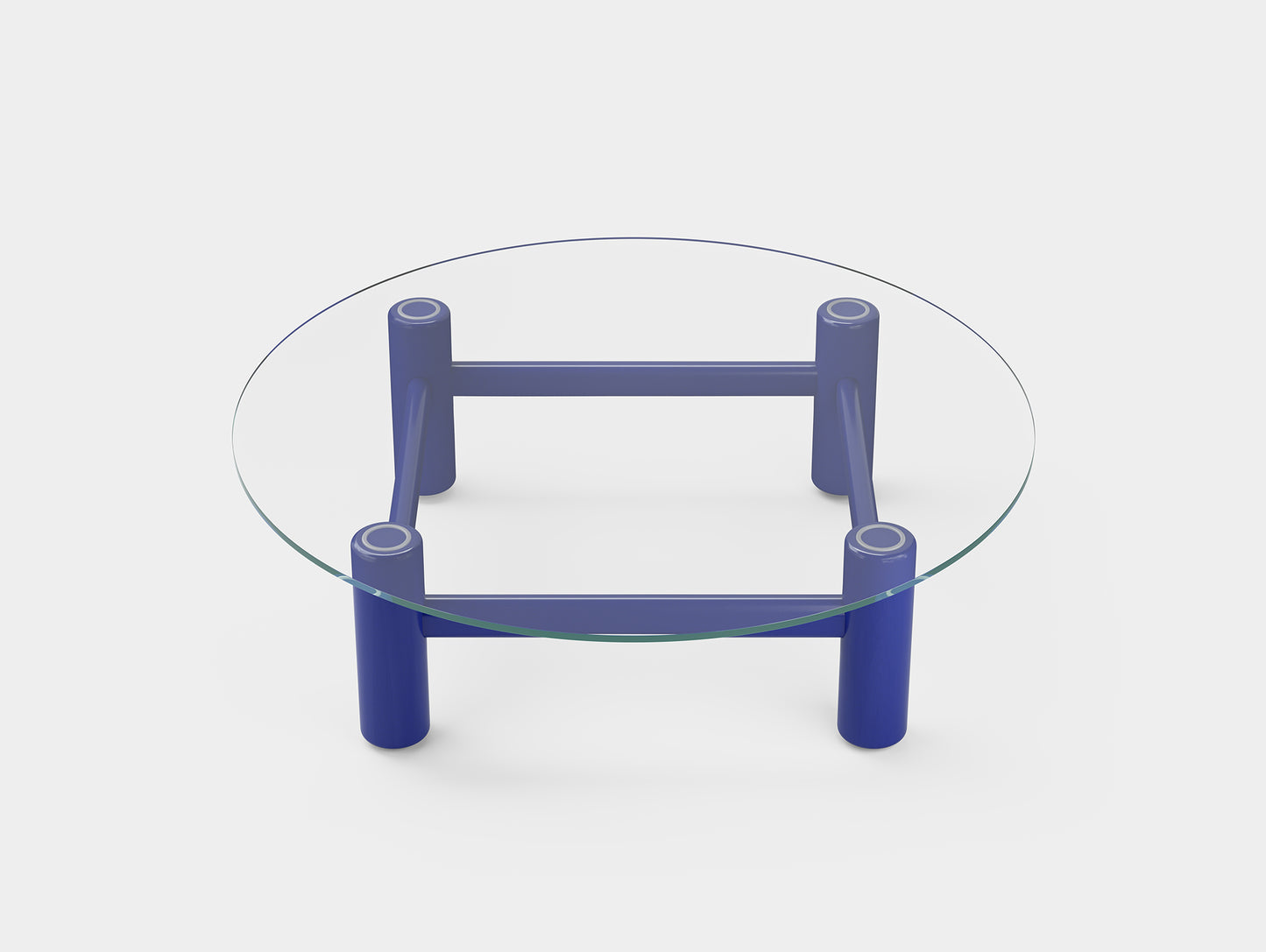 Boundary Table by Massproductions - Round (Diameter: 140 cm) / Ultramarine Blue Varnished Beech