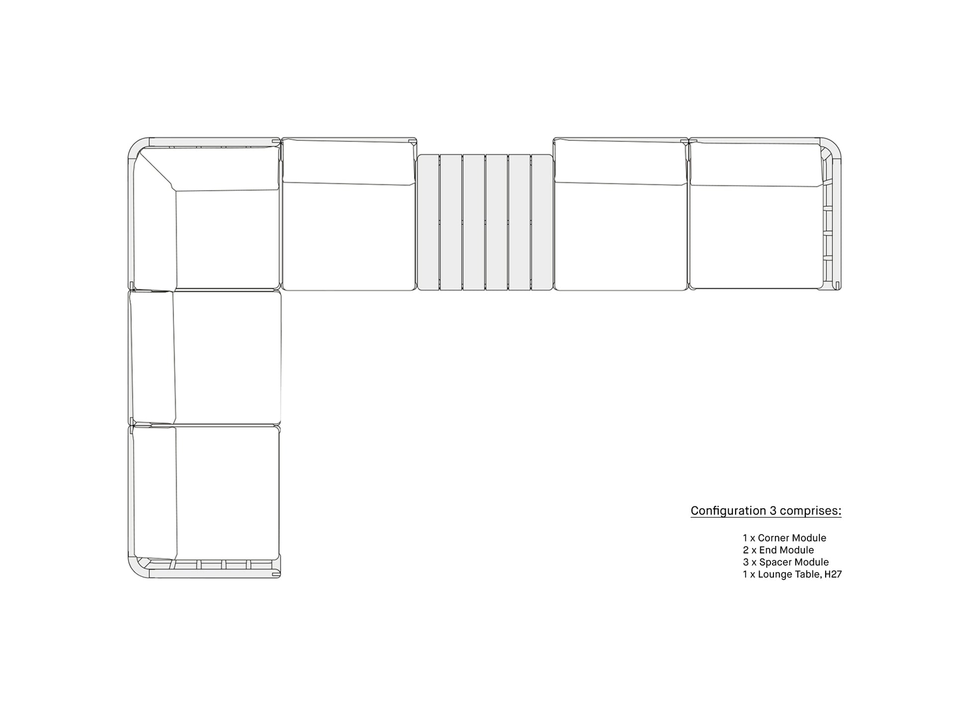 Tradition Outdoor Modular Sofa by Fritz Hansen - Configuration 3