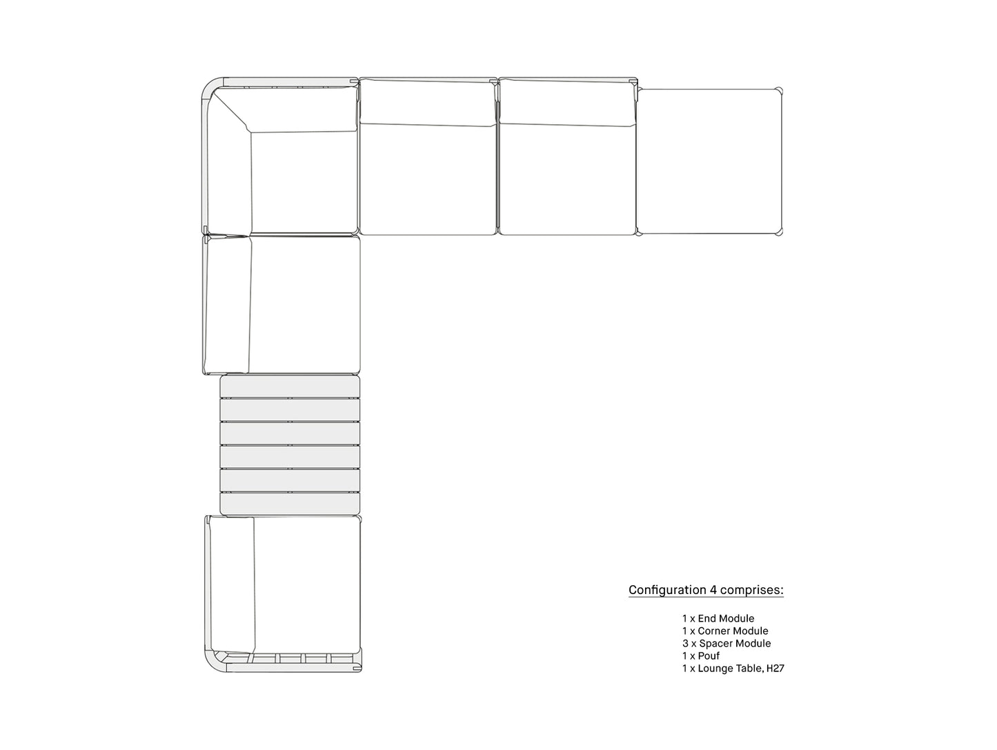 Tradition Outdoor Modular Sofa by Fritz Hansen - Configuration 4