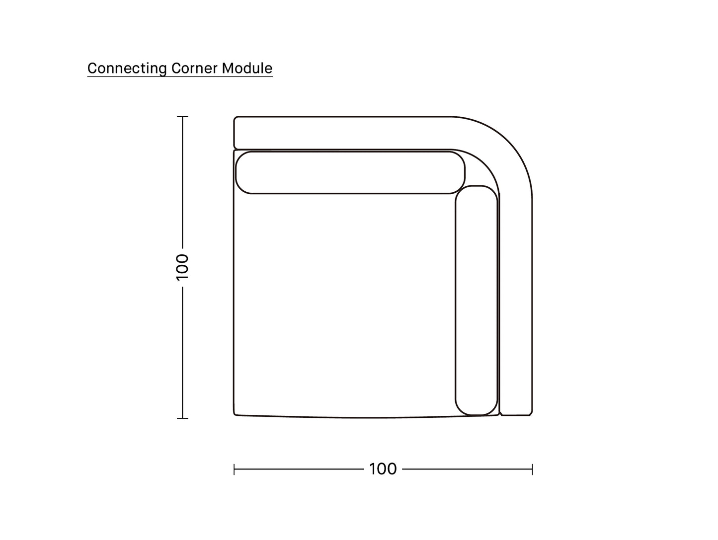 Dase Modular Sofa - Individual Modules by Ferm Living - Connecting Corner Module