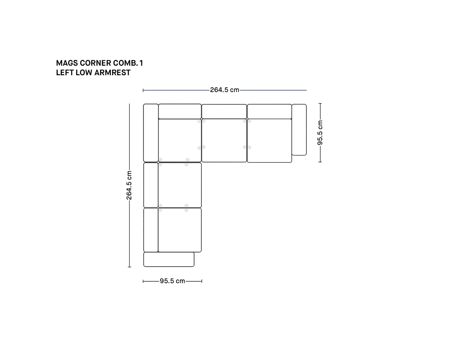 Mags Corner Sofa (Low Armrest)