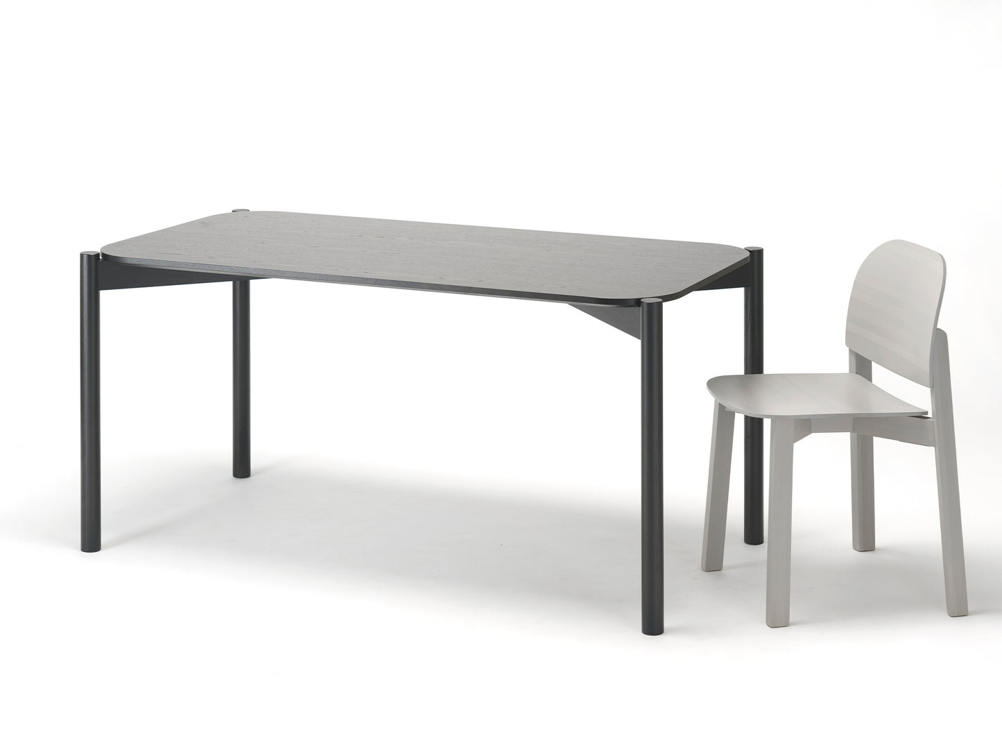 Castor Table by Karimoku New Standard - Black Lacquered Oak