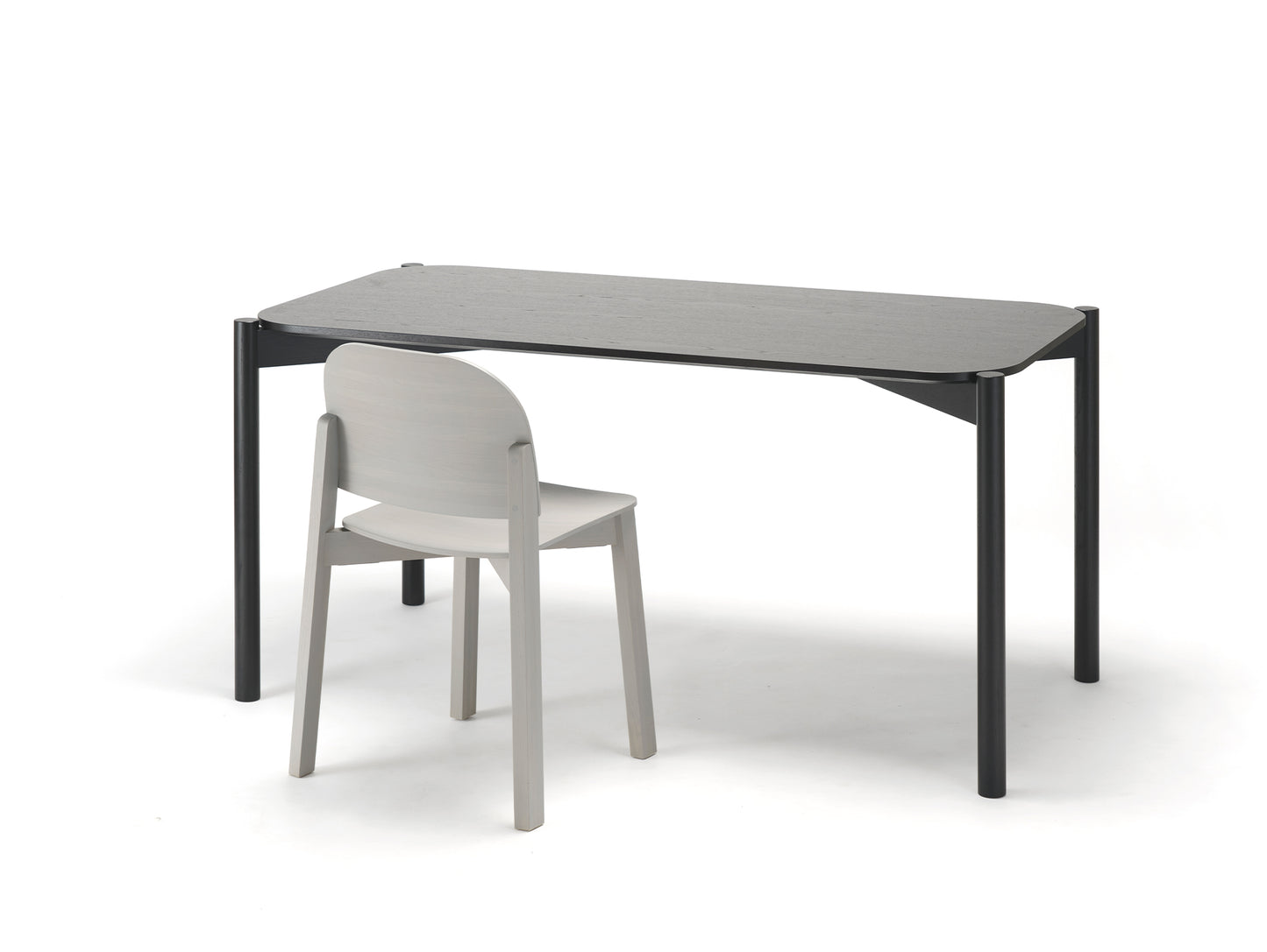 Castor Table by Karimoku New Standard - Black Lacquered Oak