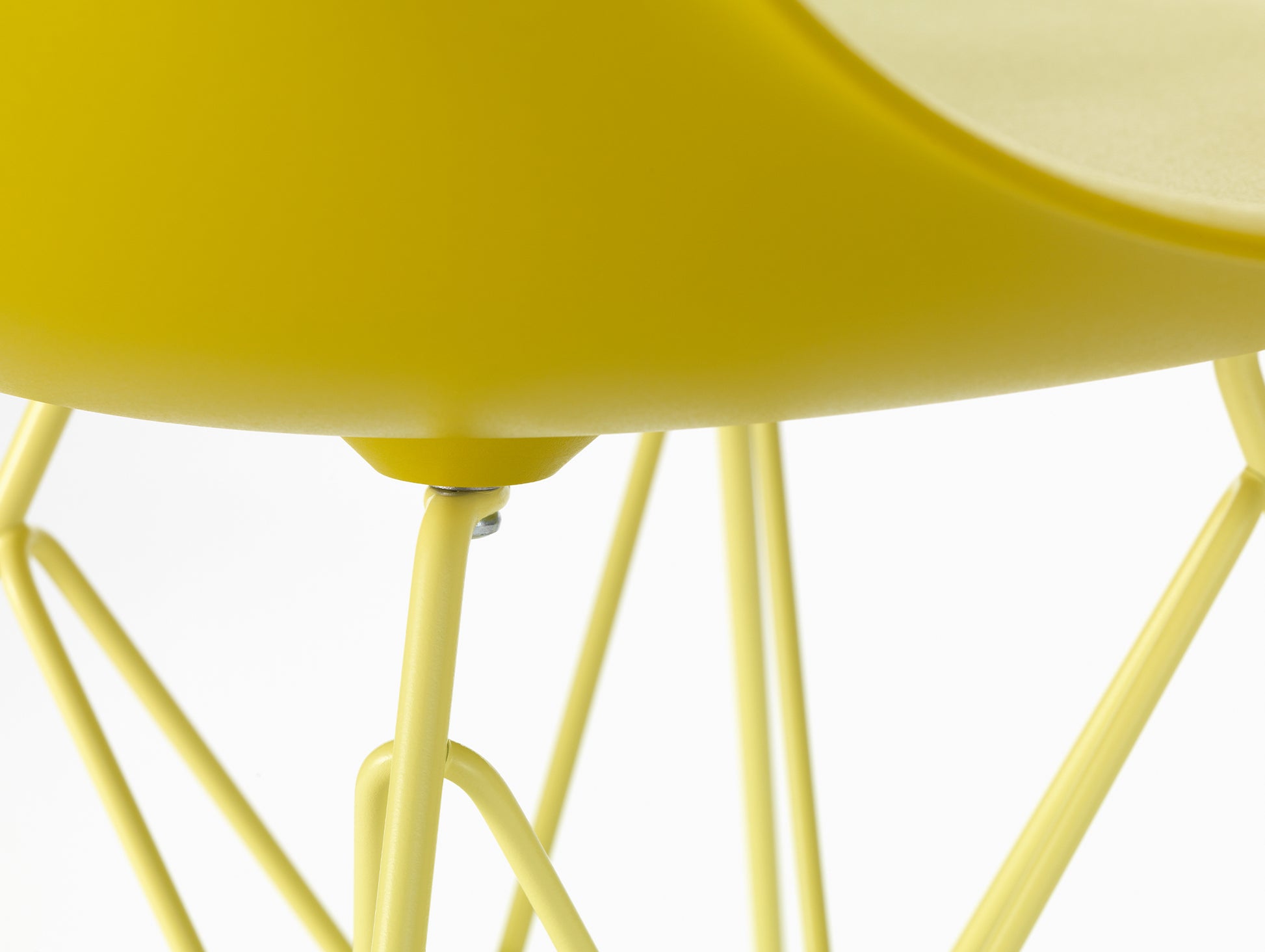 Eames DSR Plastic Side Chair by Vitra - Mustard 34 Seat / Citron 92 Base