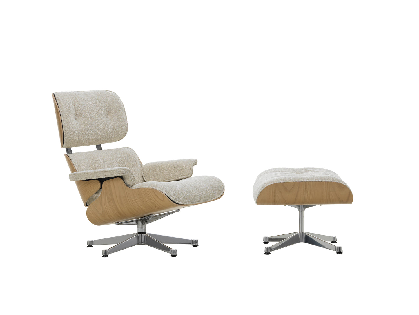 Eames Lounge Chair by Vitra - Lacquered Chestnut / Cream Pearl 02