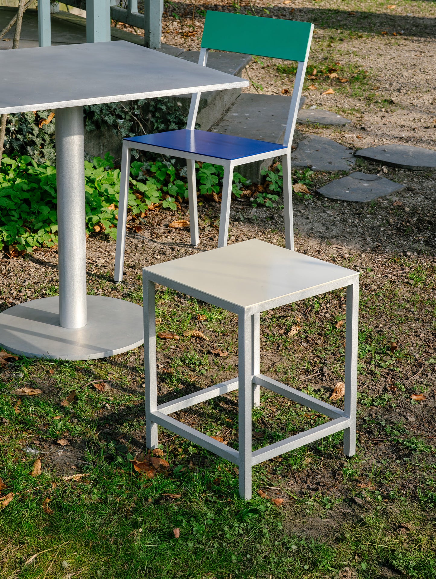 Alu Bar Stool by Valerie Objects - Small (Seat Height: 45 cm) / Aluminium