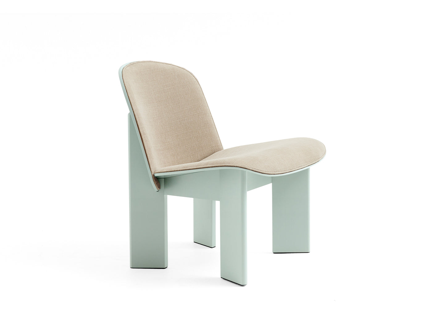 Chisel Lounge Chair (Front Upholstery) by HAY - Eucalyptus Lacquered Beech / Linara Doeskin 216
