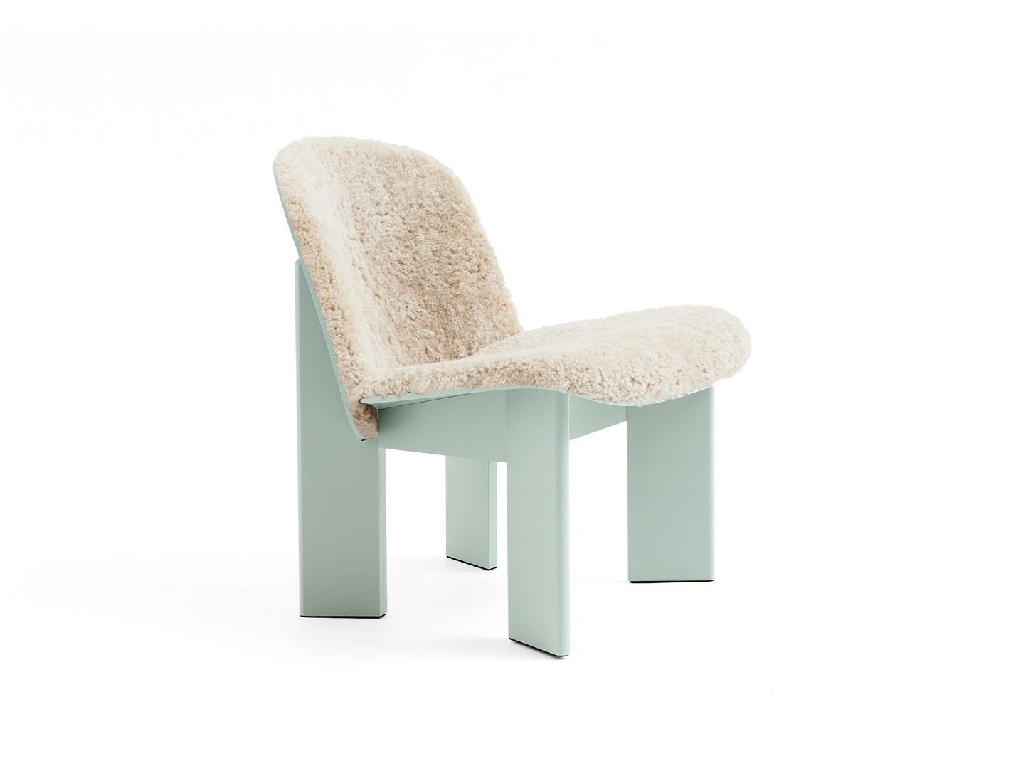 Chisel Lounge Chair (Front Upholstery) by HAY - Eucalyptus Lacquered Beech / Mohawi Sheepskin 21