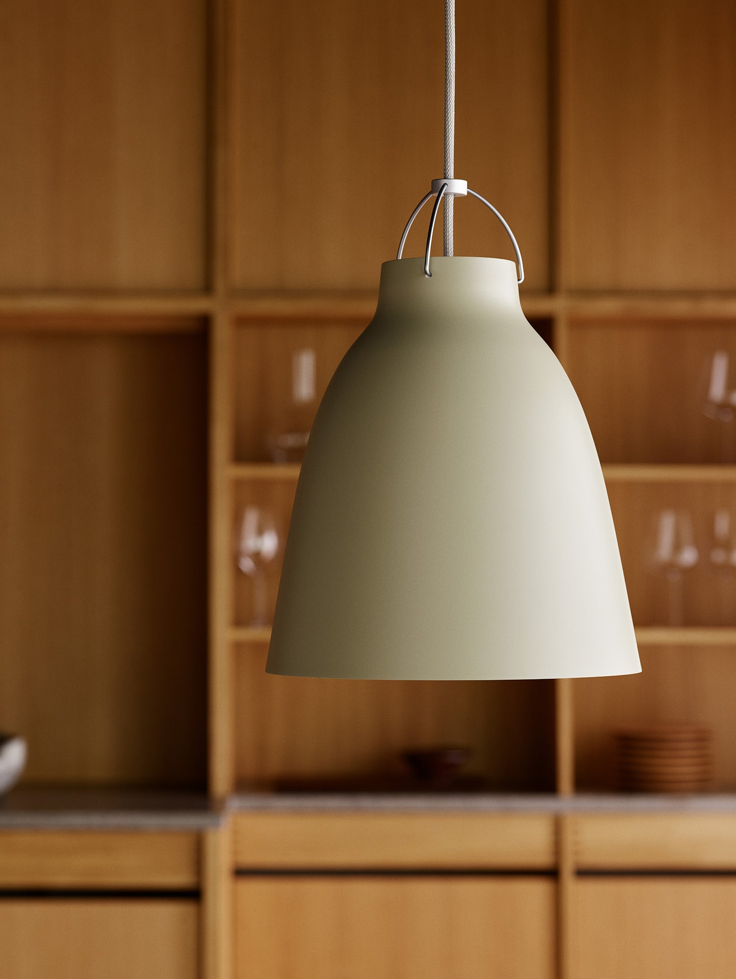Caravaggio Pendant Light by Fritz Hansen - P2 / Matt Dusty Green Aluminium
