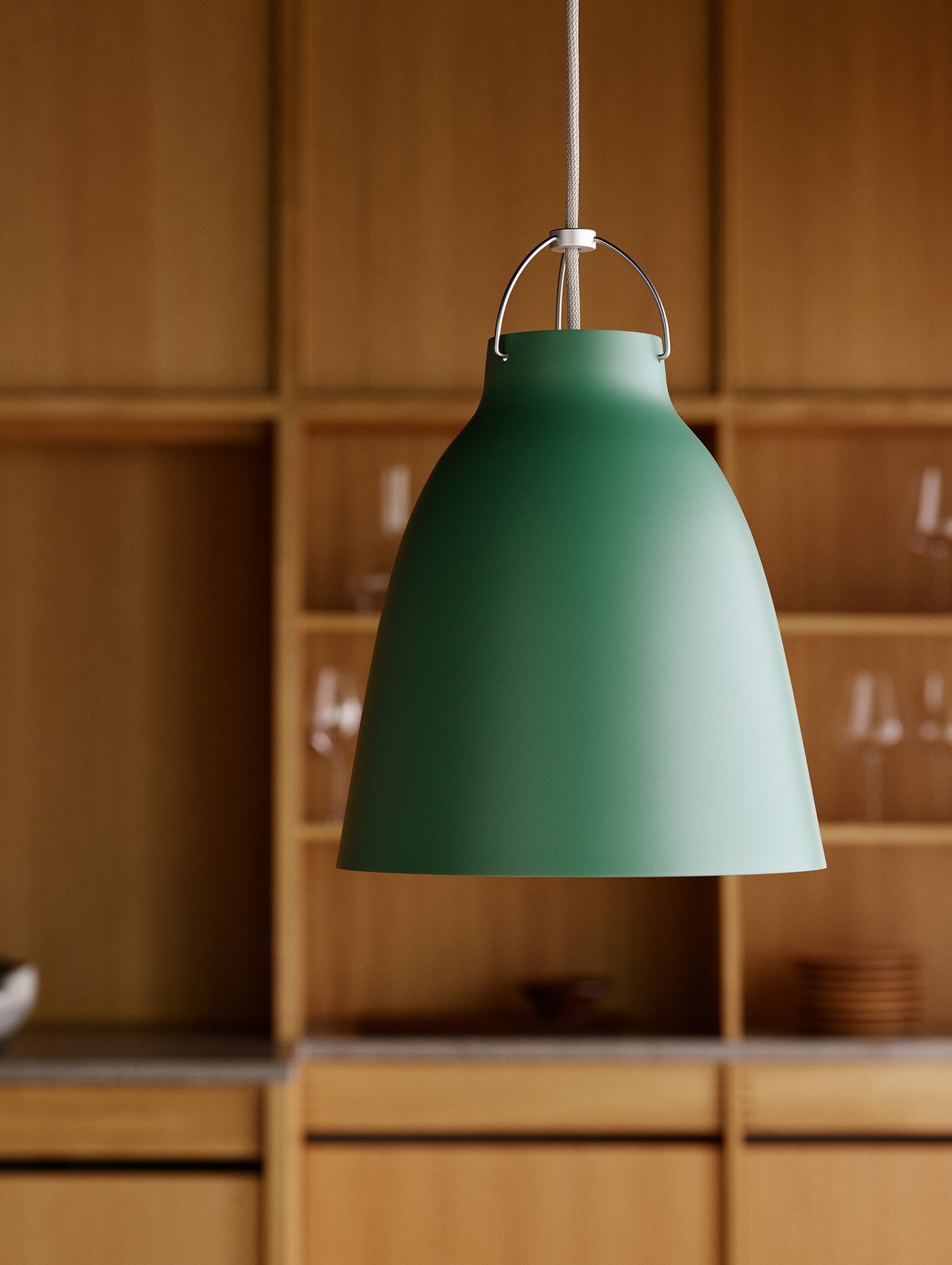 Caravaggio Pendant Light by Fritz Hansen - P2 / Matt Patina Green Aluminium