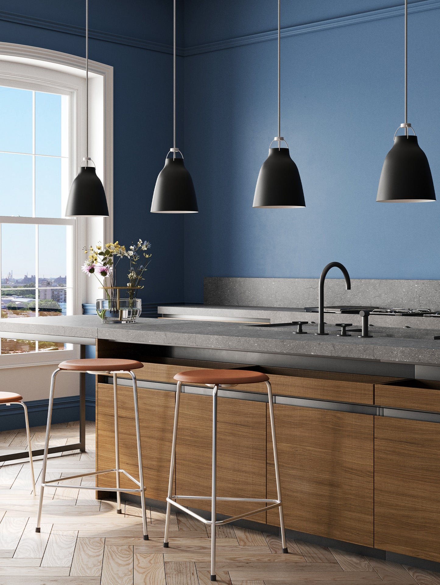 Caravaggio Pendant Light by Fritz Hansen - P3 / Matt Black Aluminium