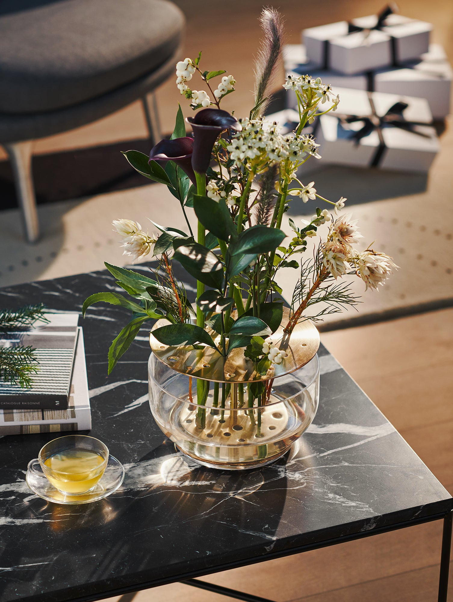 Ikebana Vase by Fritz Hansen - Large / Brass Plated Stainless Steel