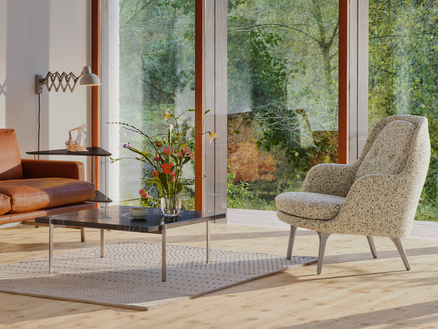 Fri Lounge Chair JH4 - Single Upholstery by Fritz Hansen / Atom White