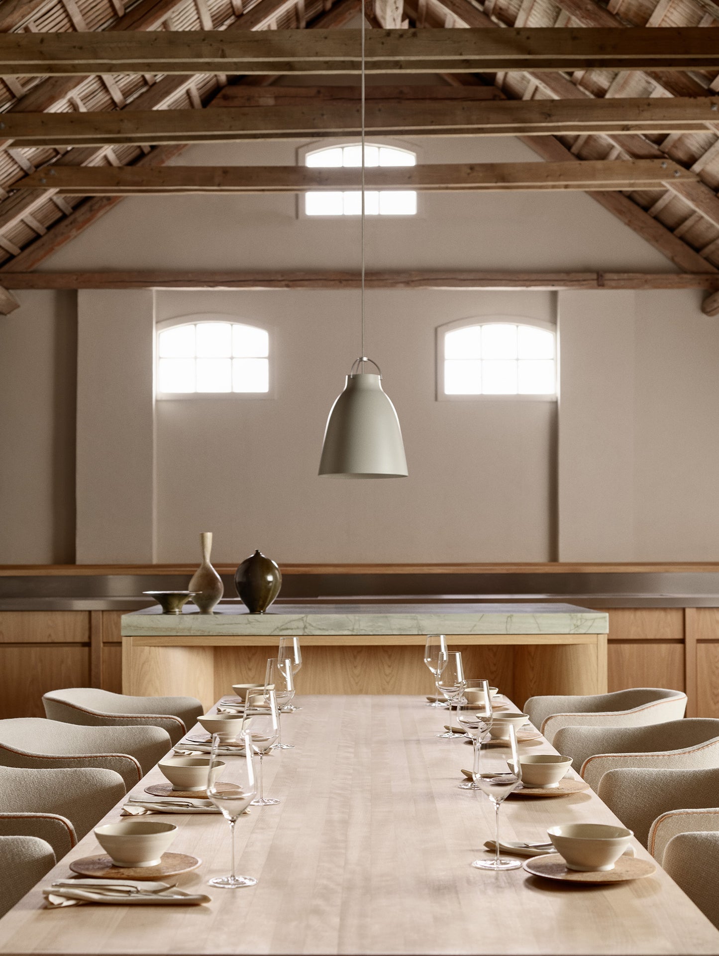 Caravaggio Pendant Light by Fritz Hansen - P3 / Matt Warm Grey Aluminium