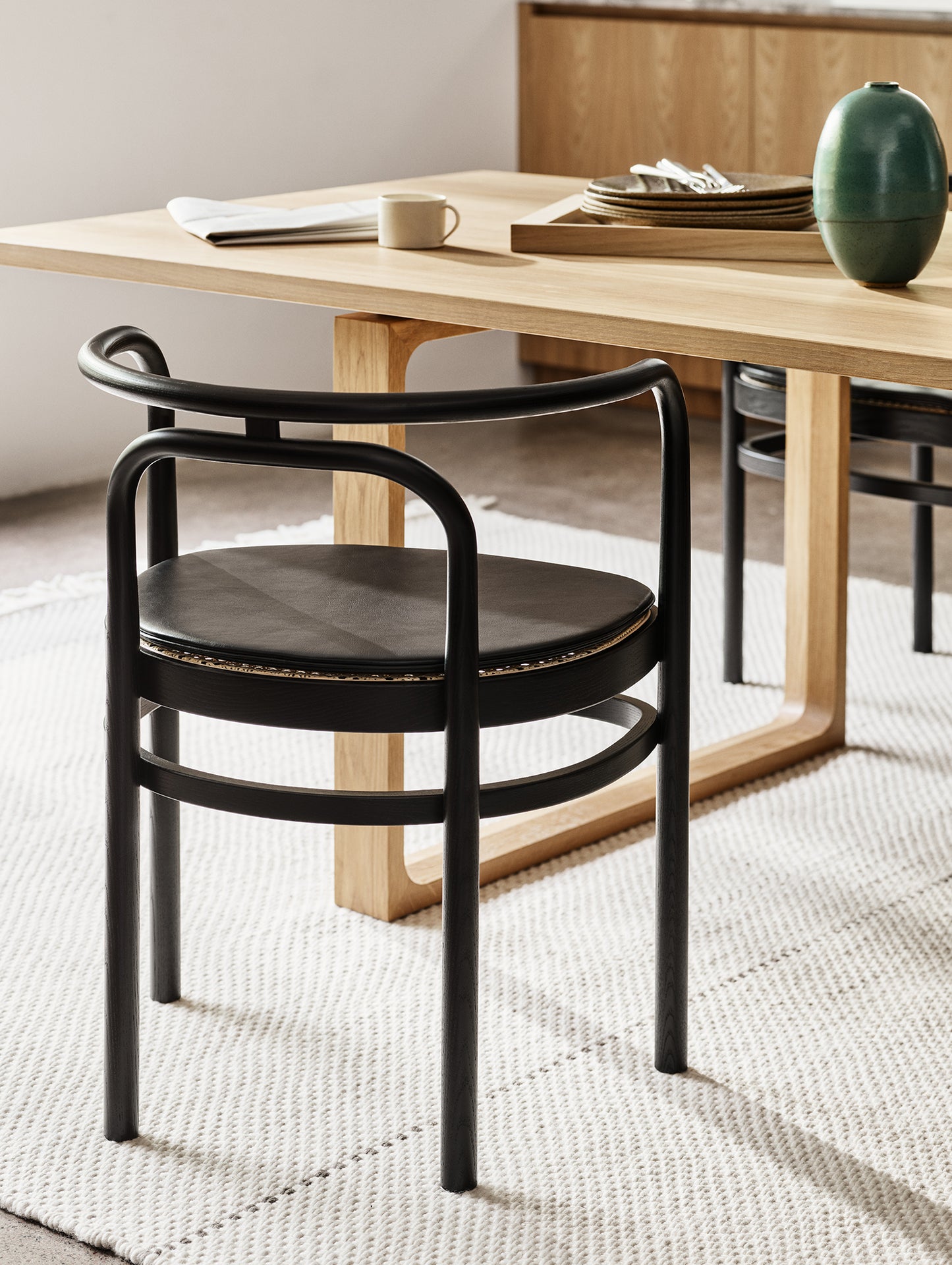 PK15 Dining Chair Seat Cushion by Fritz Hansen - Black Leather