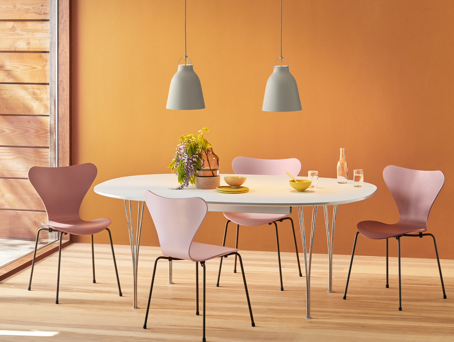 Series 7™ 3107 Dining Chair by Fritz Hansen - Pale Rose, Wild Rose