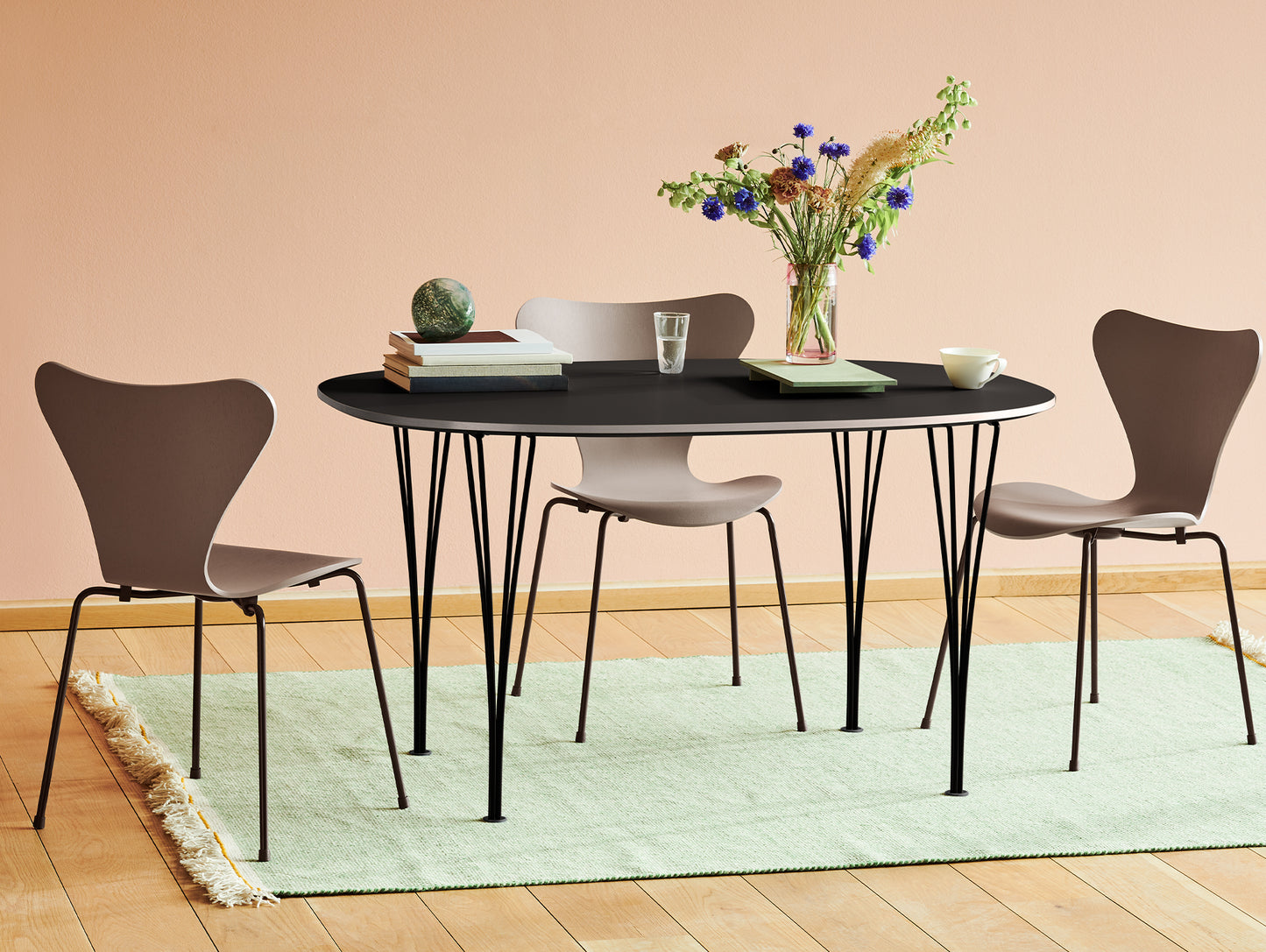 Superellipse Dining Table (Laminate Tabletop) by Fritz Hansen