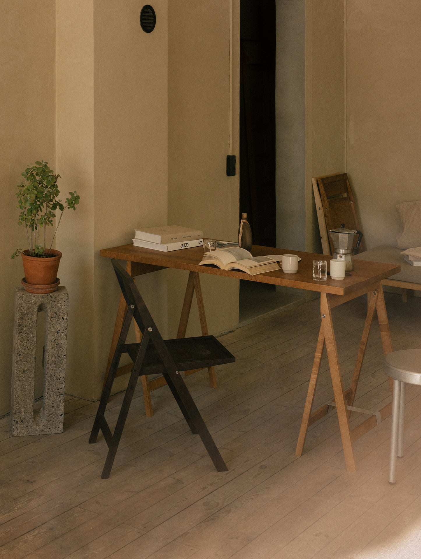 Folding Flat Trestle Table by Frama