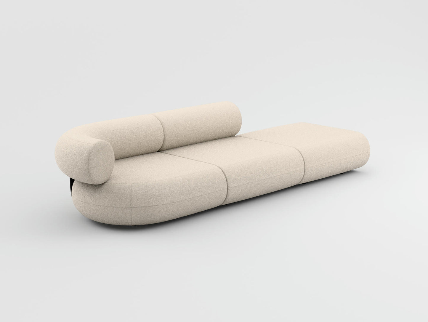Fat 3-Seater Modular Sofa by Tom Dixon - Right Open End / Left Armrest / Tom Dixon Boucle 101