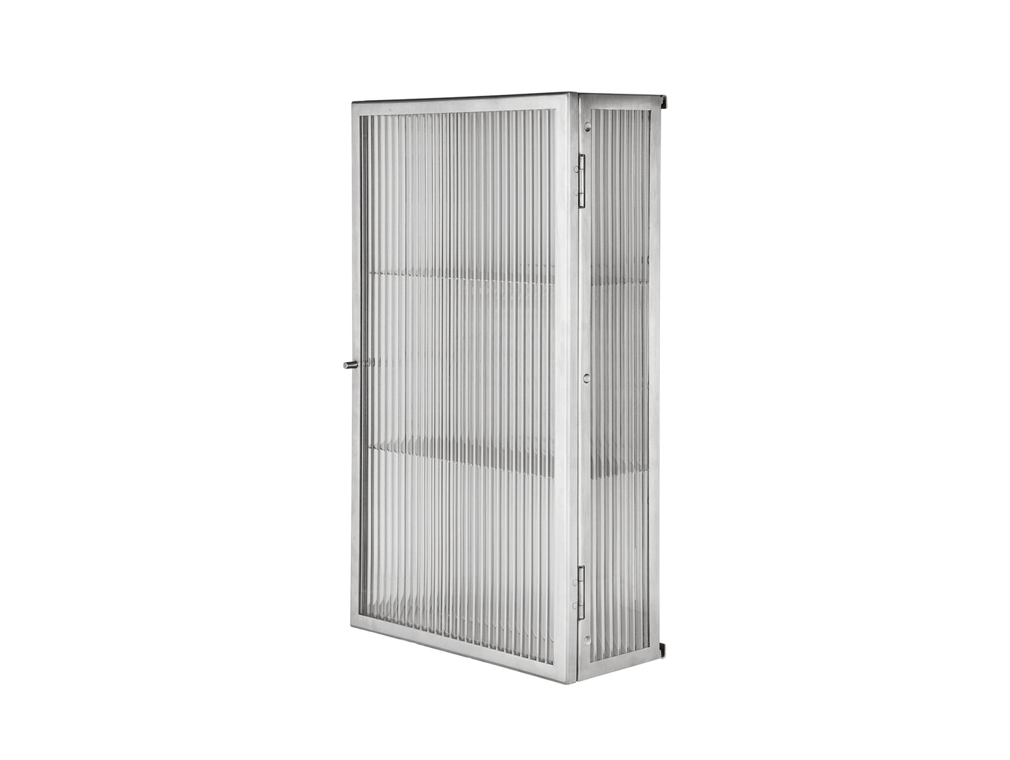Haze Wall Cabinet by Ferm Living - Stainless Steel / Reeded Glass