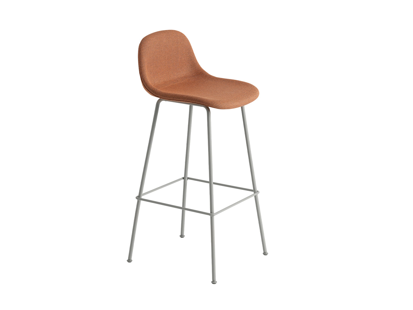 Fiber Barstool with Metal Base by Muuto - Re-wool 568 / Grey Base