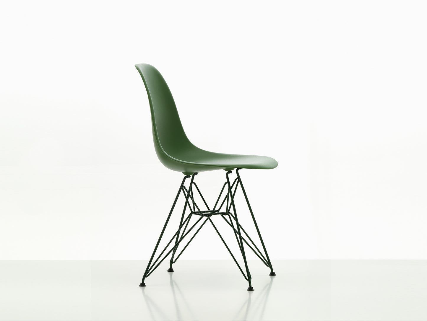 Eames DSR Plastic Side Chair by Vitra - Forest 48 Seat / Dark Green 24 Base