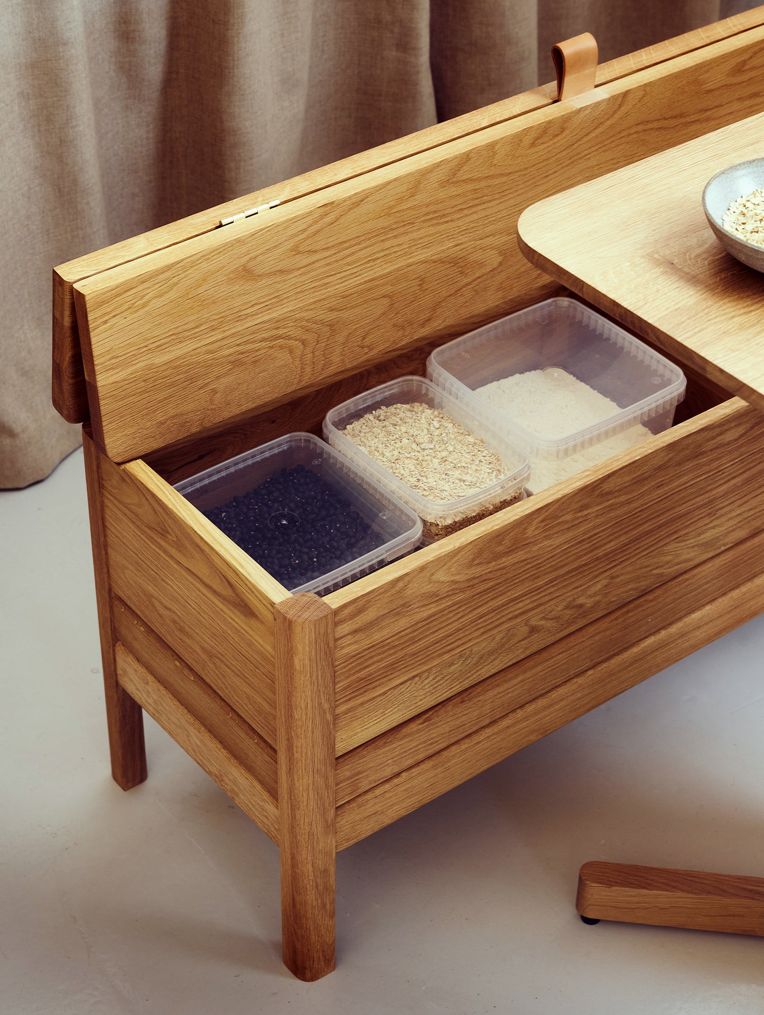 Form and Refine - A Line Storage Bench - Oiled Oak