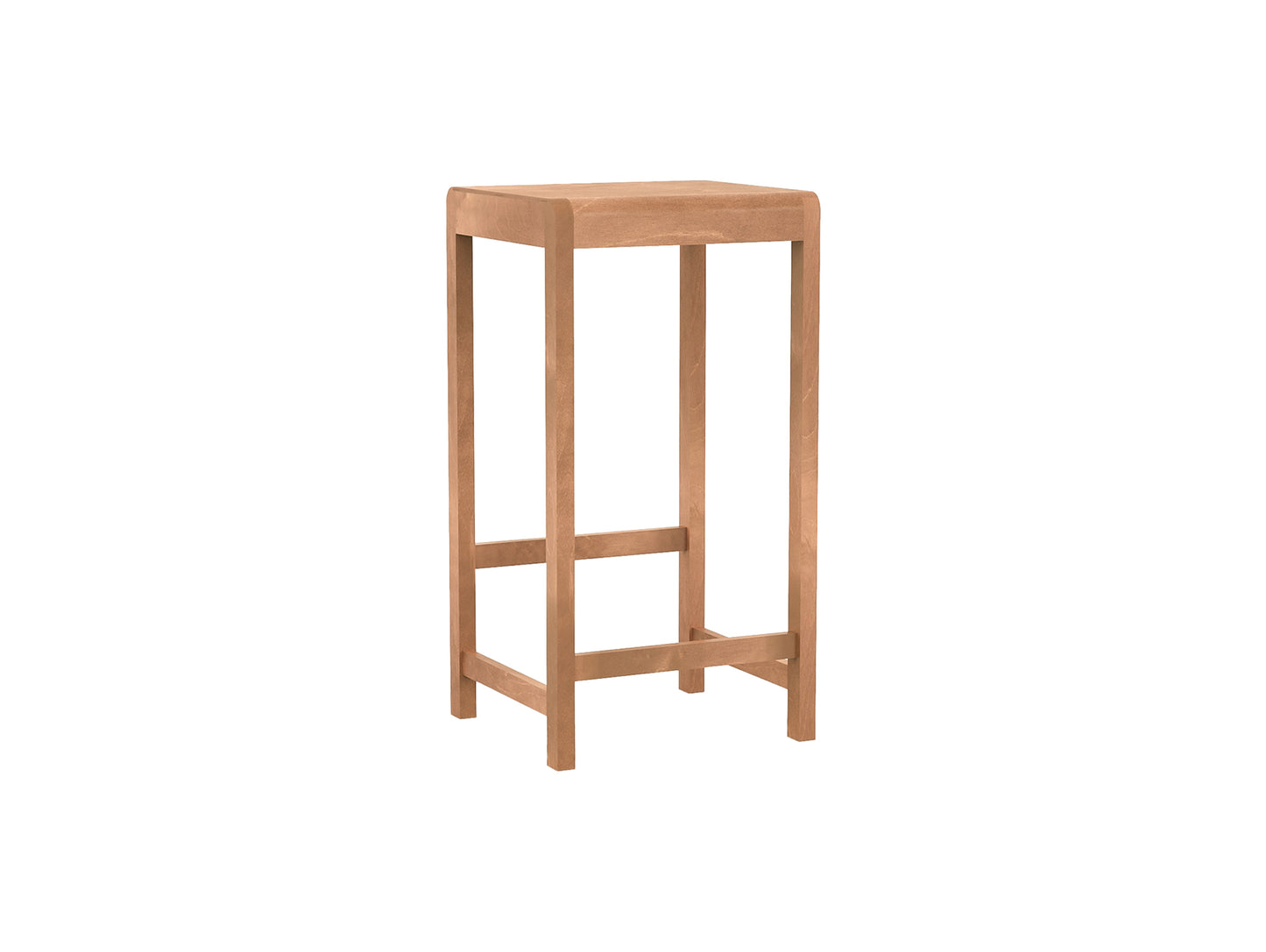 Bar Stool 01 - 76 cm Height - Warm Brown Oiled Birch Wood
