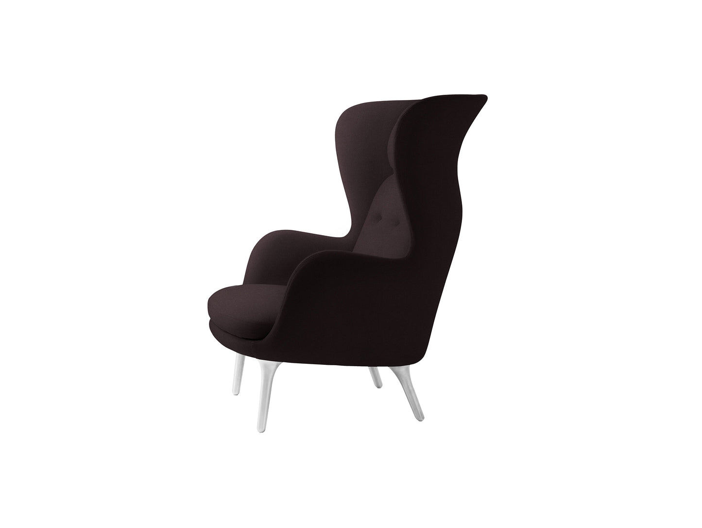 Ro Lounge Chair - Single Upholstery by Fritz Hansen - JH1 / Christianshavn Dark Red Uni 1142