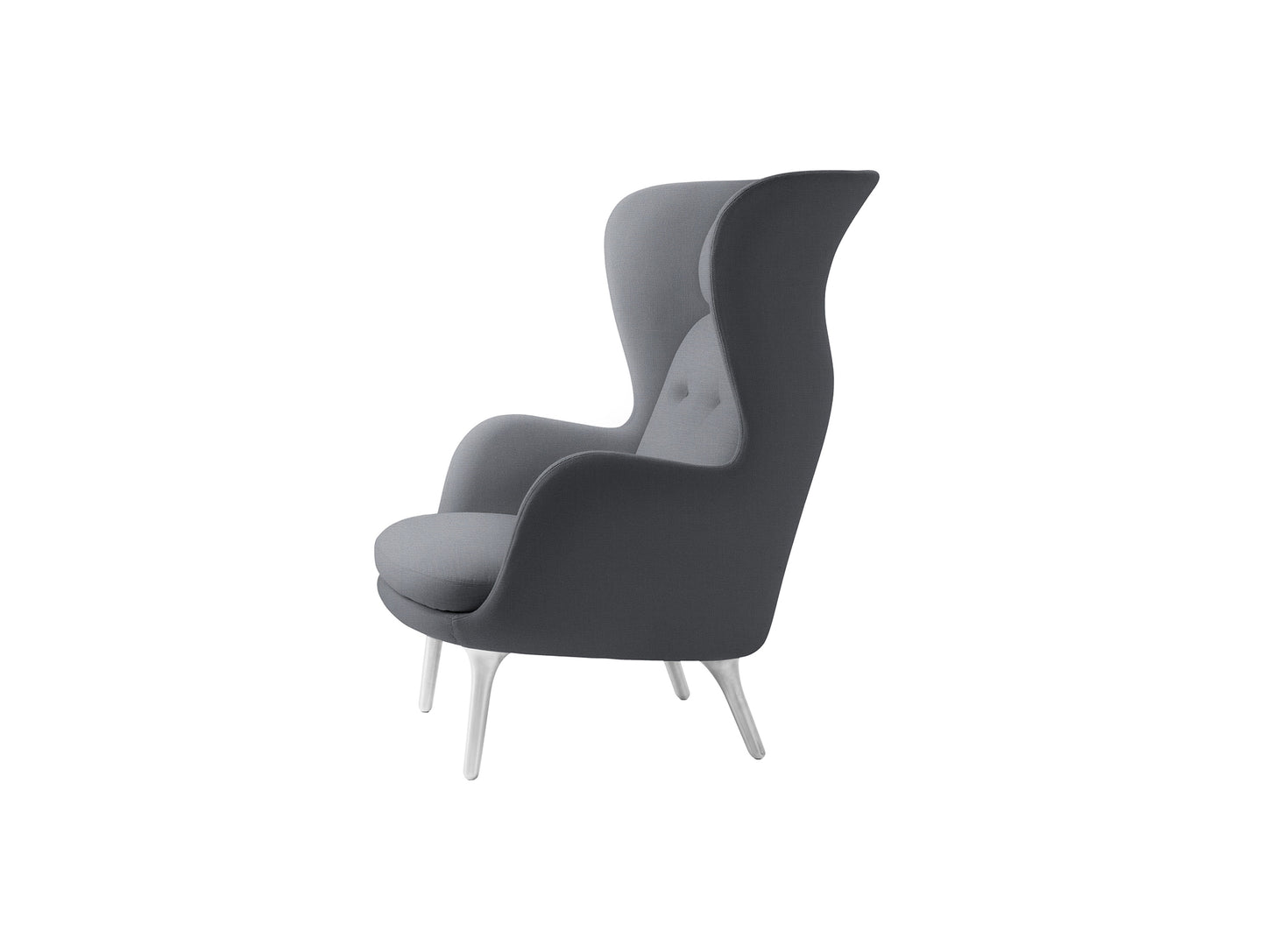 Ro Lounge Chair - Single Upholstery by Fritz Hansen - JH1 / Christianshavn Grey Uni 1170