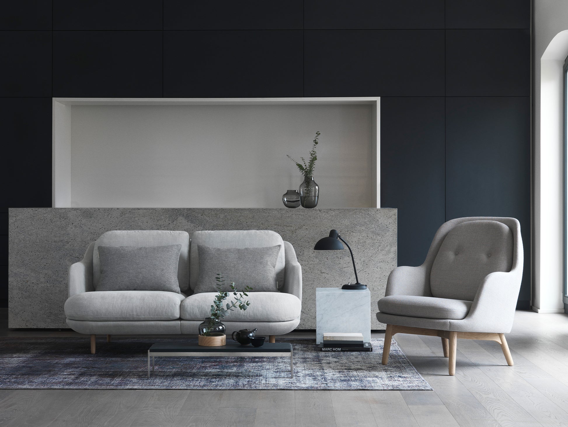 Fri Lounge Chair JH4 - Single Upholstery by Fritz Hansen / Sunniva 717