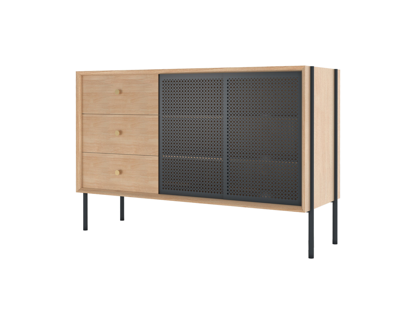 Gabin High Sideboard by Hartô - Oak / Slate Grey