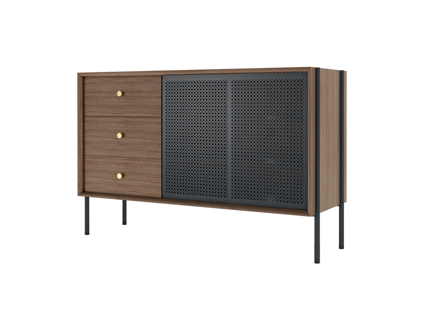 Gabin High Sideboard by Hartô - Walnut / Slate Grey