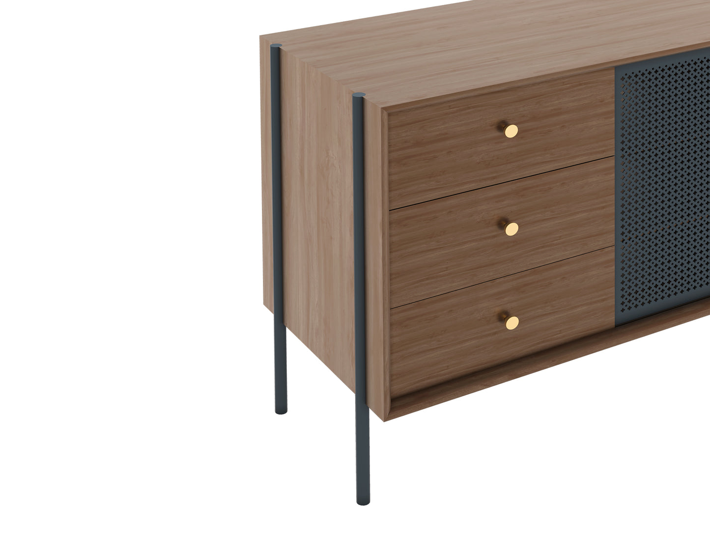 Gabin High Sideboard by Hartô - Walnut / Slate Grey